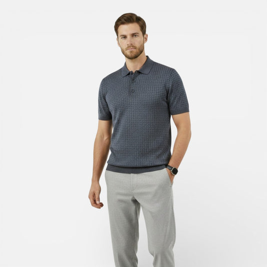 Duvrier | Men’s Short Sleeve Breathable Polo Shirt - Smart Casual Wear