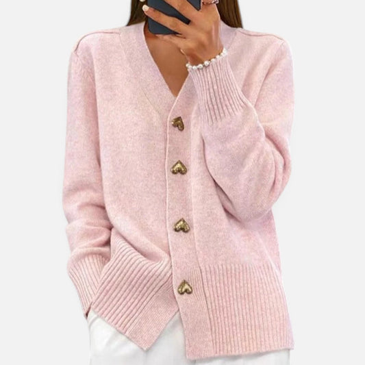 Duvrier | Women's V-Neck Button-Front Cardigan