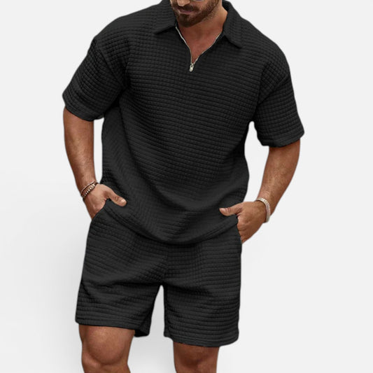 Duvrier | Men's Half-Zip Polo & Shorts Summer Set