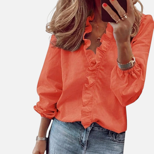 Duvrier | Women's Feminine Blouse with Playful Ruffles