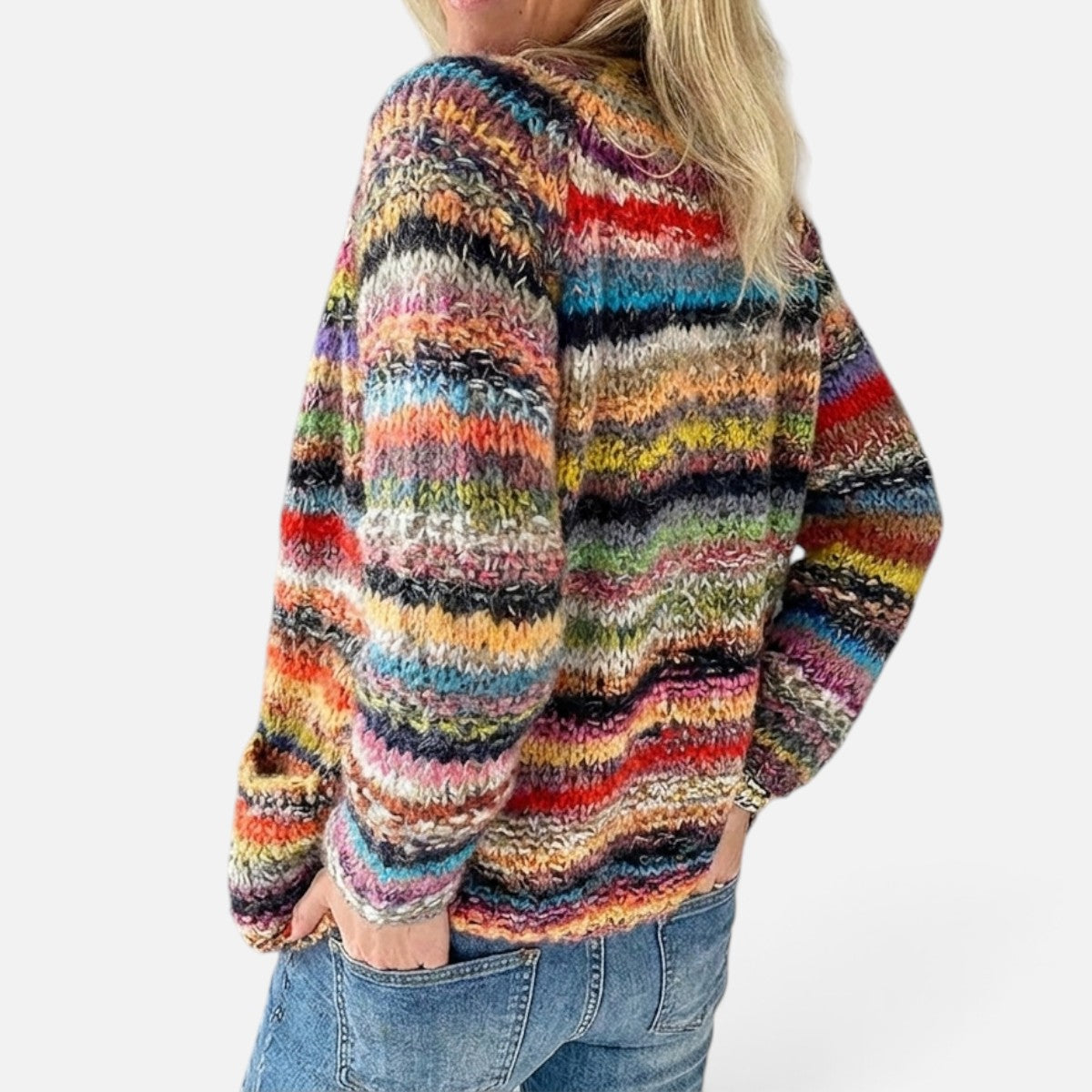 Duvrier | Women's Open Front Colourful Knit Cardigan