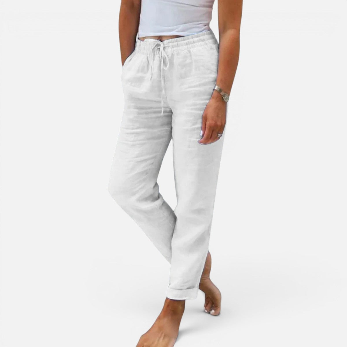 Duvrier | Women’s Linen Trousers - Relaxed Everyday Fit