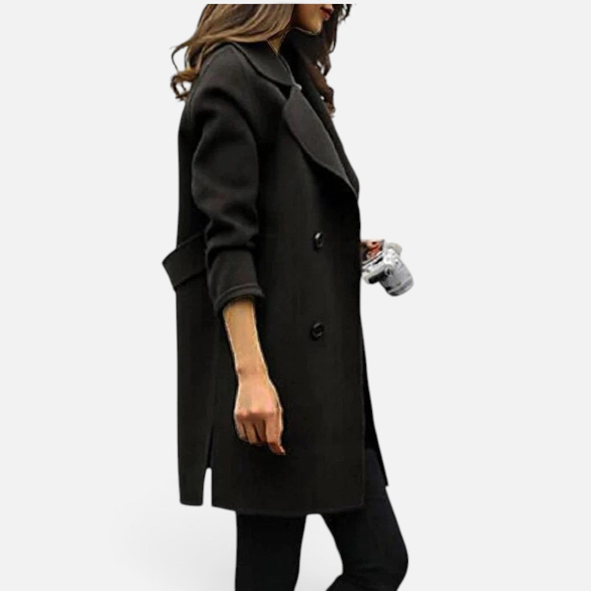 Duvrier | Women's Double Breasted Mid-Length Coat