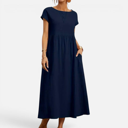 Duvrier | Women’s Casual Flowy Tummy Coverage Midi Dress