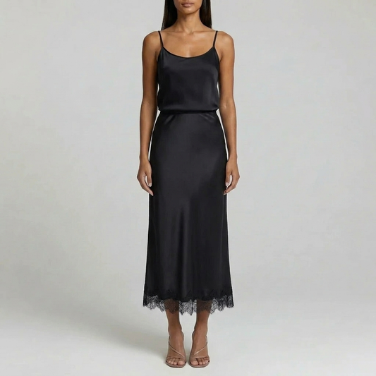 Duvrier | Women’s Trim Lace Midi Skirt – Smart Casual Styling