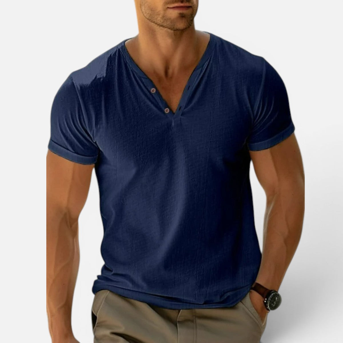 Duvrier | Men's Short Sleeve V-Neck Summer Tee