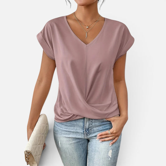Duvrier | Women's Casual Sweetheart Neck T-Shirt