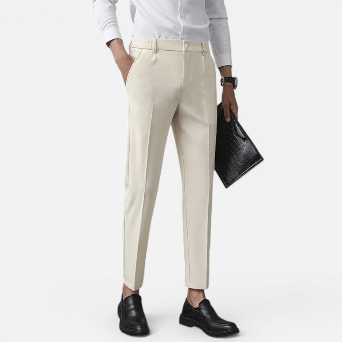 Duvrier | Men’s Slim Fit Stretch Pantalon - Smart Casual Office Wear