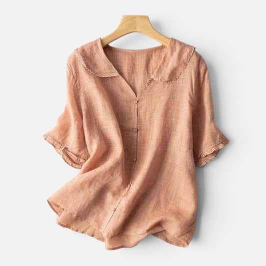 Duvrier | Women's Vintage Blouse with Button Detail