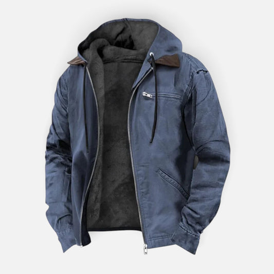 Duvrier | Men's Hooded Fleece Lined Zip Jacket