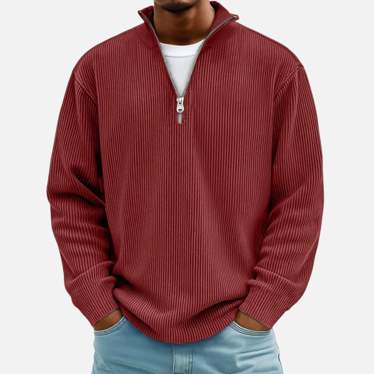 Duvrier | Men's Half Zip Knitted Jumper
