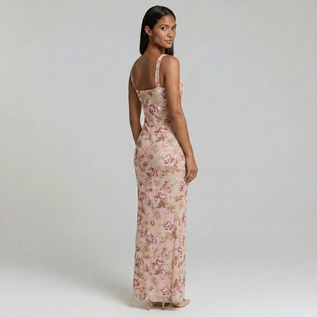 Duvrier | Women’s Floral Bodycon Maxi Dress - Weddings & Events