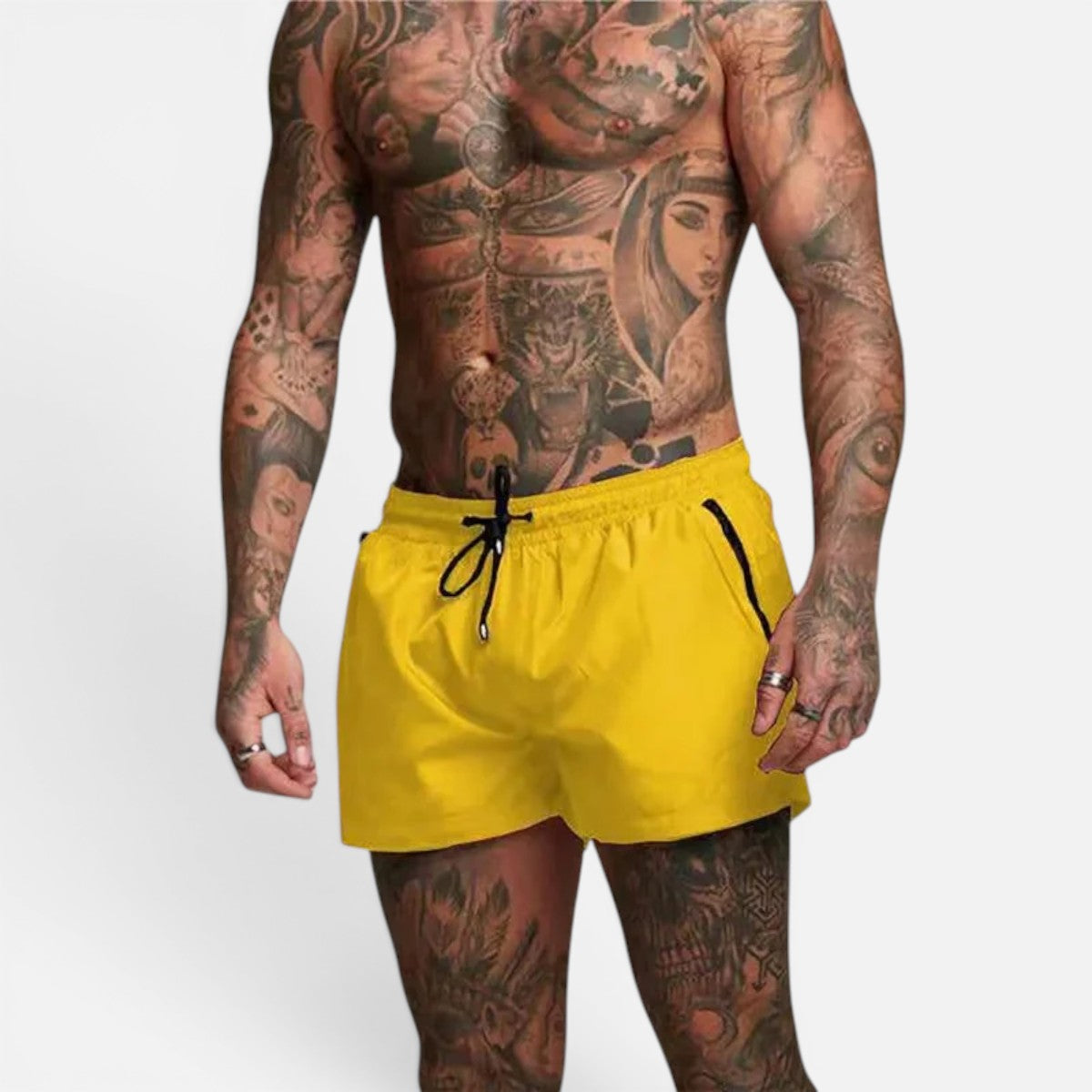 Duvrier | Men's Stretch Quick-Dry Swim Trunks with Drawstring Waist