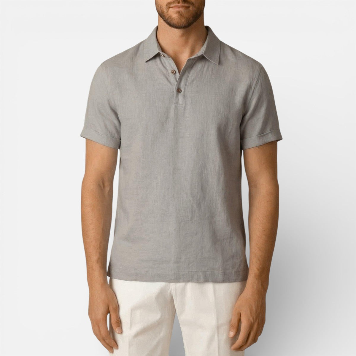 Duvrier | Men’s Lightweight Linen Polo Shirt- Breathable Holiday Wear