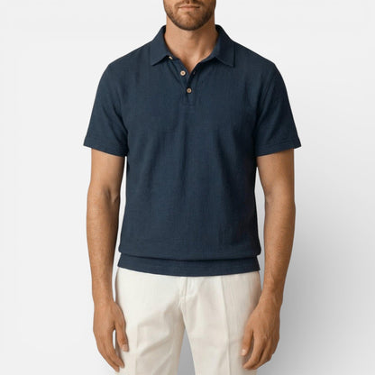 Duvrier | Men’s Lightweight Linen Polo Shirt- Breathable Holiday Wear