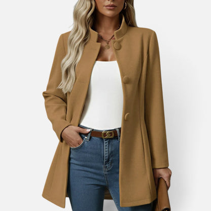 Duvrier | Women's Button Front A-Line Coat