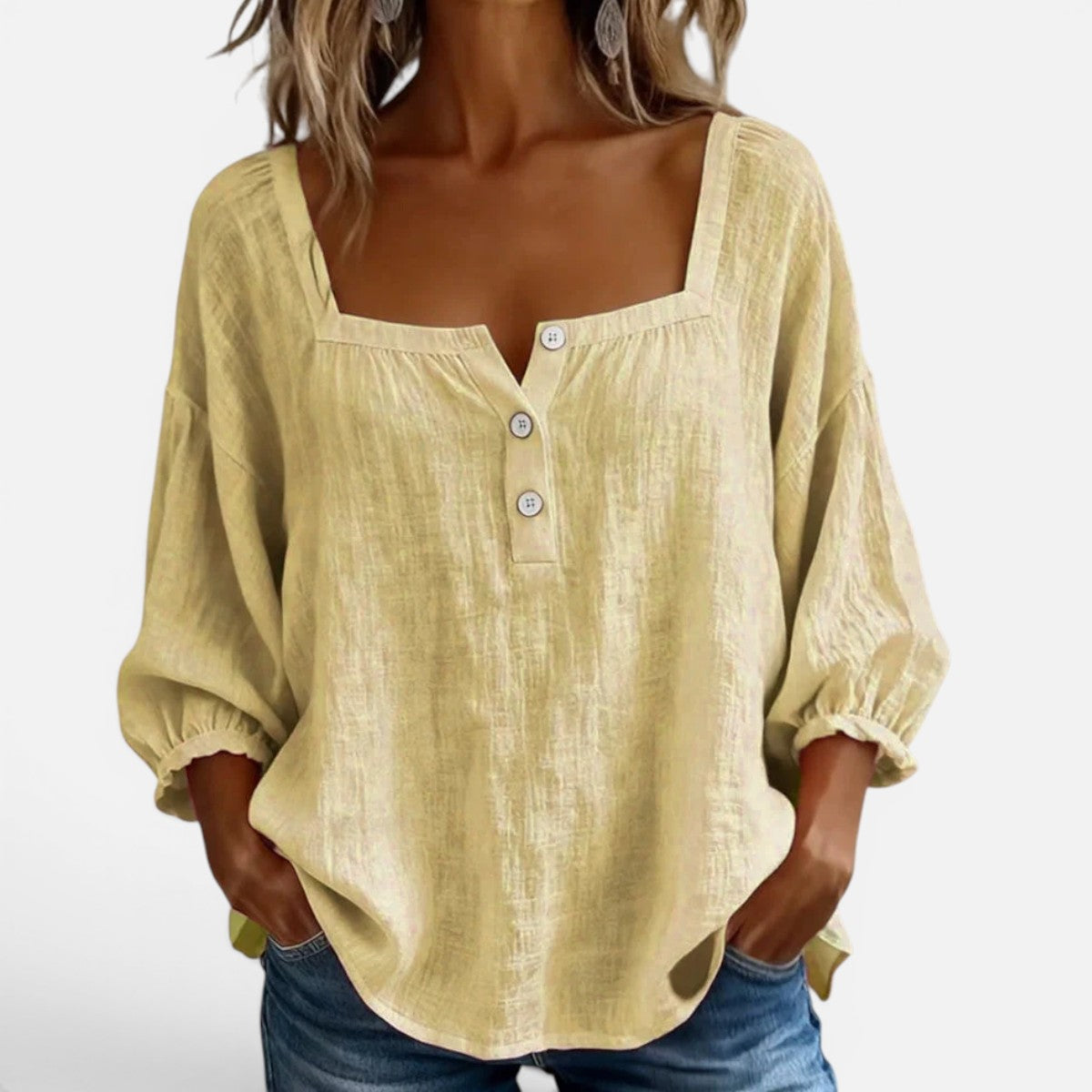 Duvrier | Women’s Elegant Square Neck Blouse