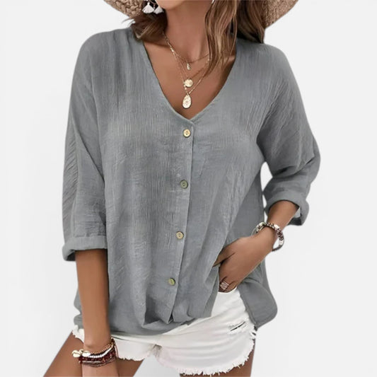 Duvrier | Women's Relaxed Button-Up Blouse