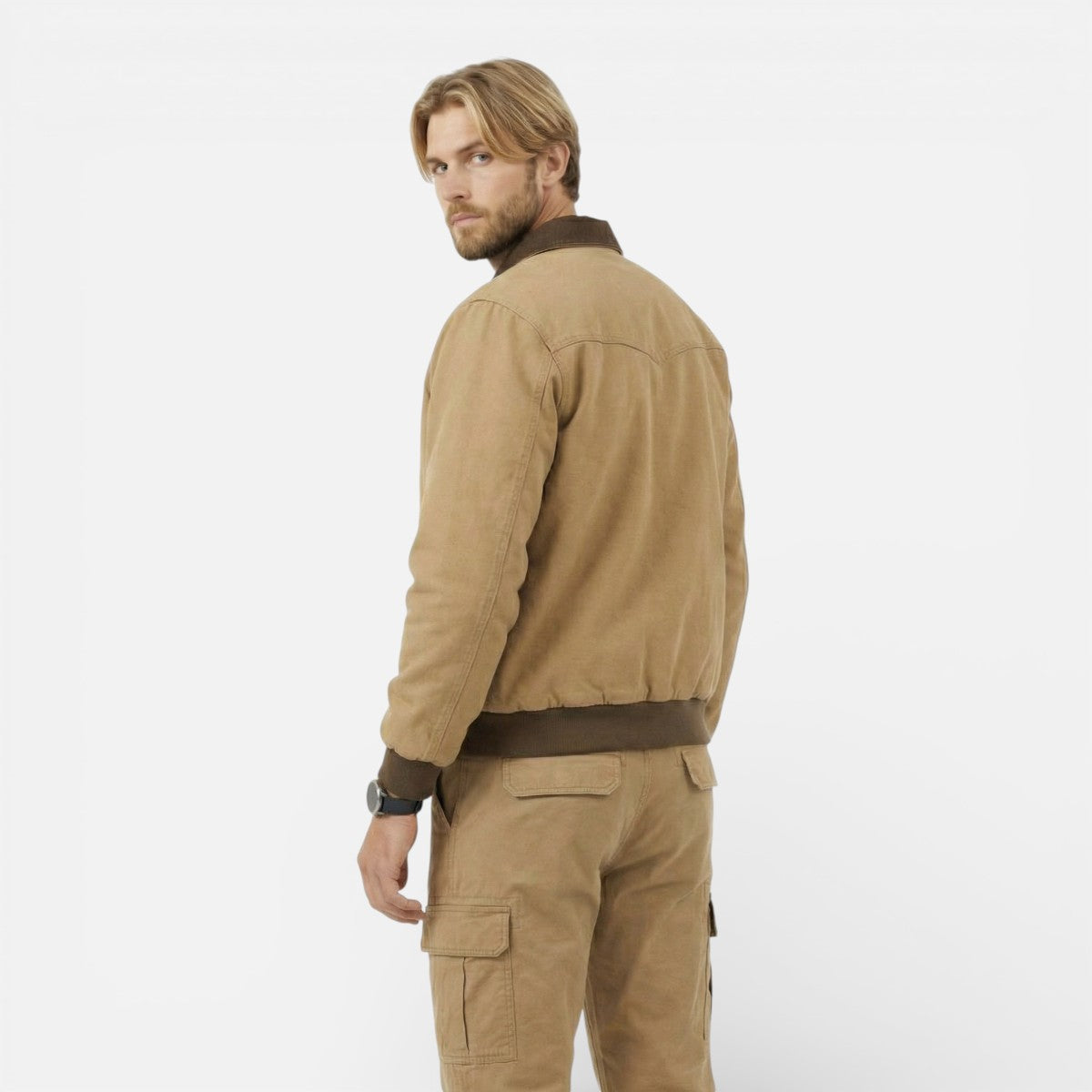 Duvrier | Men’s Cotton Corduroy Bomber Jacket – Daily Casual Wear