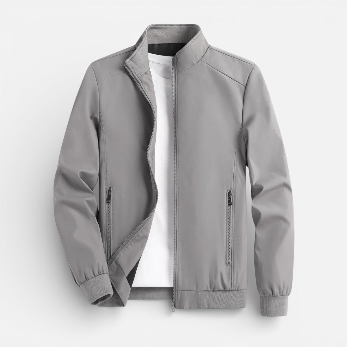 Duvrier | Men’s Zip-Up Tin Bomber Jacket - Casual Everyday Wear