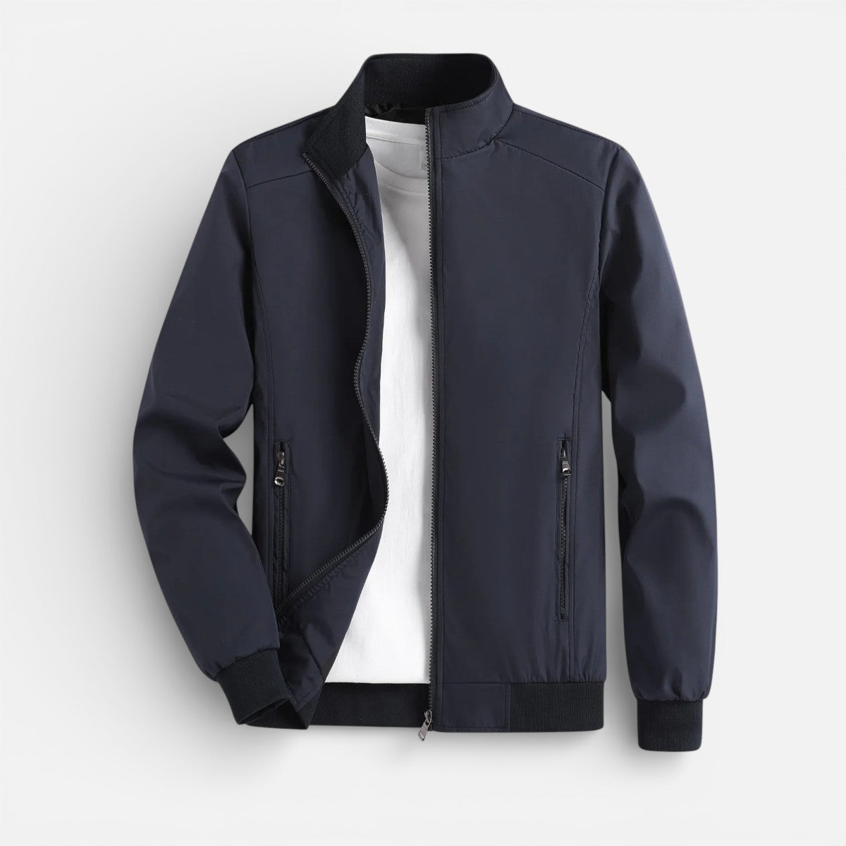 Duvrier | Men’s Zip-Up Tin Bomber Jacket - Casual Everyday Wear