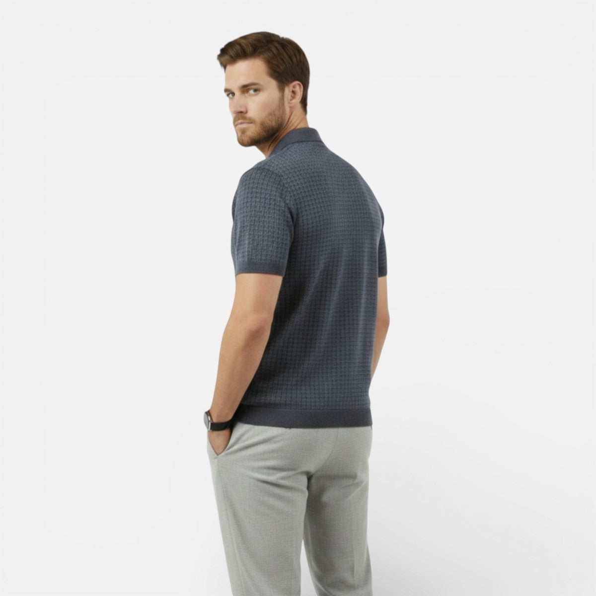 Duvrier | Men’s Short Sleeve Breathable Polo Shirt - Smart Casual Wear