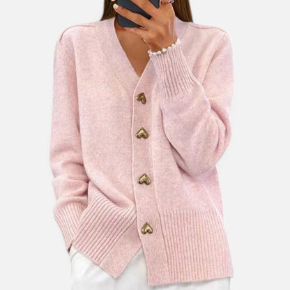 Duvrier | Women's V-Neck Button-Front Cardigan