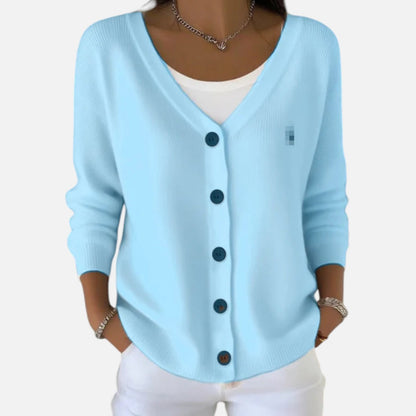 Duvrier | Women's V-Neck Button Cardigan