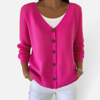 Duvrier | Women's V-Neck Button Cardigan