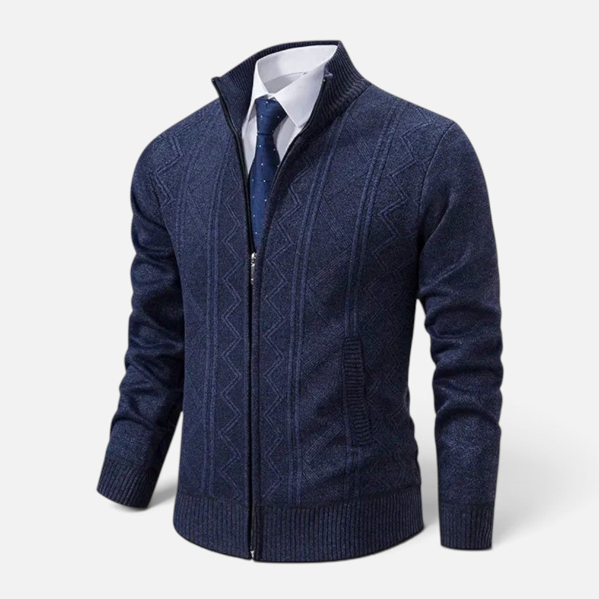 Duvrier | Men's Full-Zip Cardigan Sweater