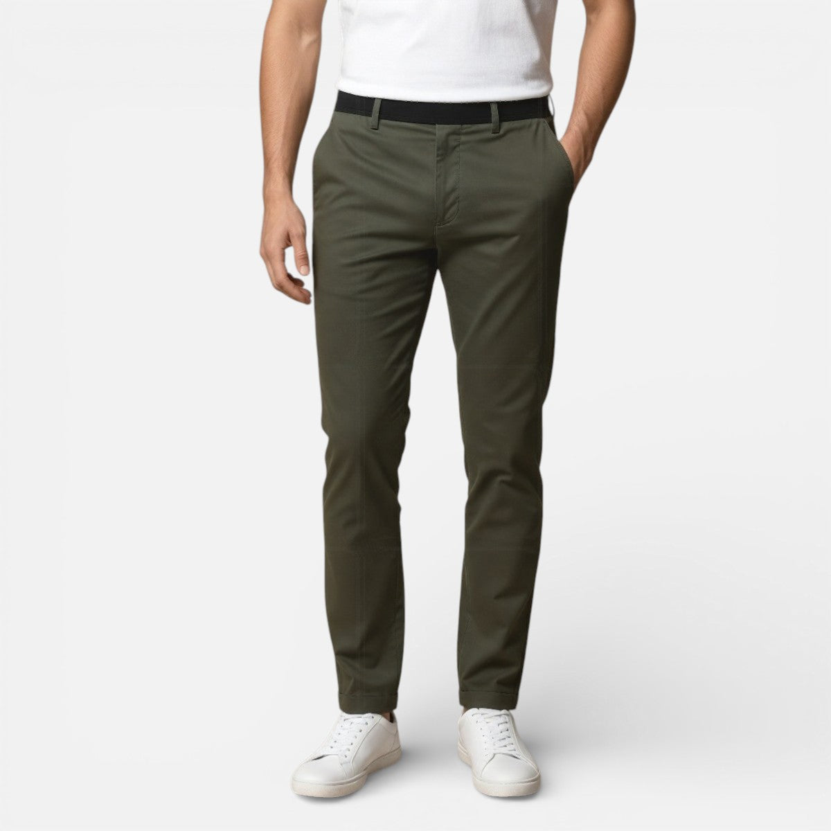 Duvrier | Men’s Slim Fit Stretch Chino Trousers - Smart Casual Wear