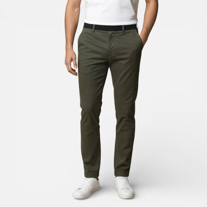 Duvrier | Men’s Slim Fit Stretch Chino Trousers - Smart Casual Wear