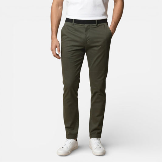 Duvrier | Men’s Slim Fit Stretch Chino Trousers - Smart Casual Wear