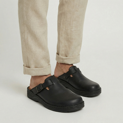 Duvrier | Men’s Comfortable Leather Clogs – Slip-On Garden & Work Shoes