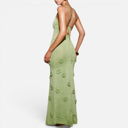 Duvrier | Women's Crochet Dress with Floral Sequins