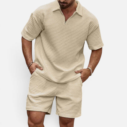 Duvrier | Men's Half-Zip Polo & Shorts Summer Set