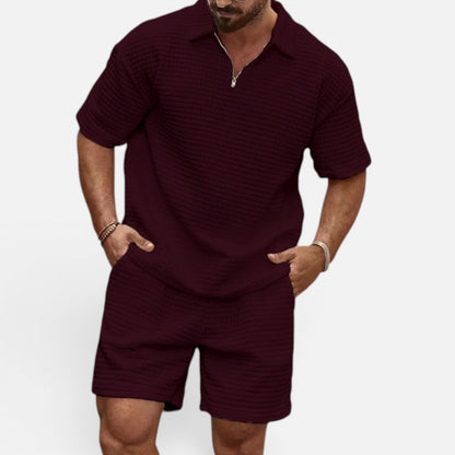 Duvrier | Men's Half-Zip Polo & Shorts Summer Set