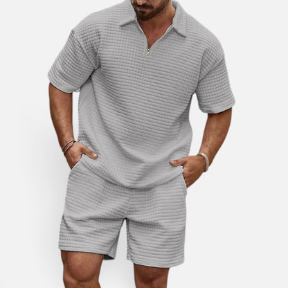 Duvrier | Men's Half-Zip Polo & Shorts Summer Set