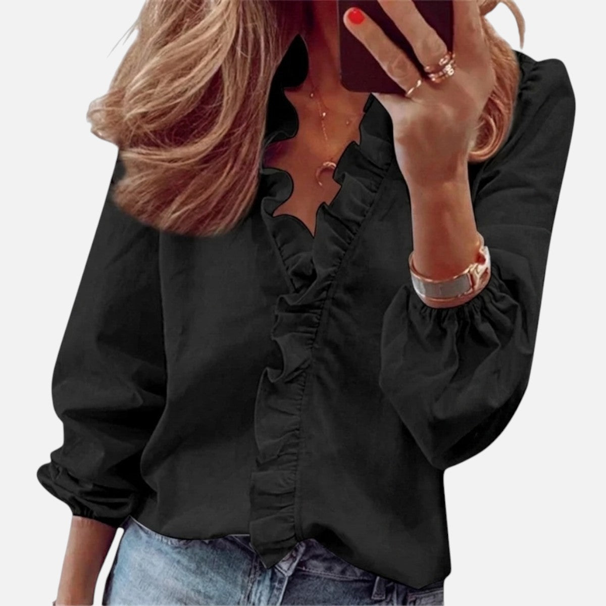 Duvrier | Women's Feminine Blouse with Playful Ruffles