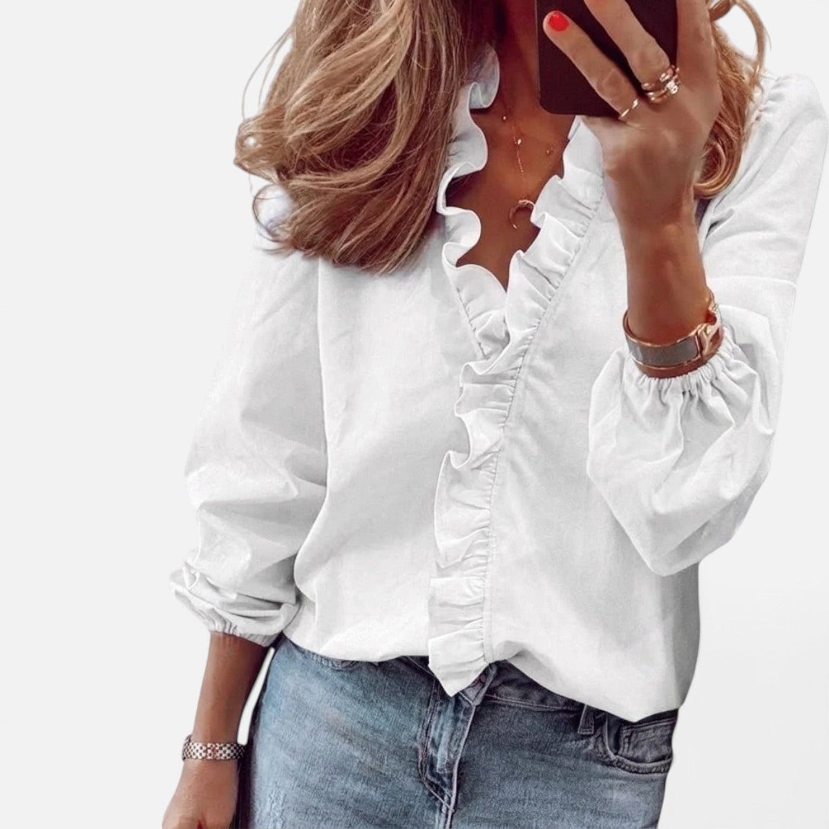 Duvrier | Women's Feminine Blouse with Playful Ruffles
