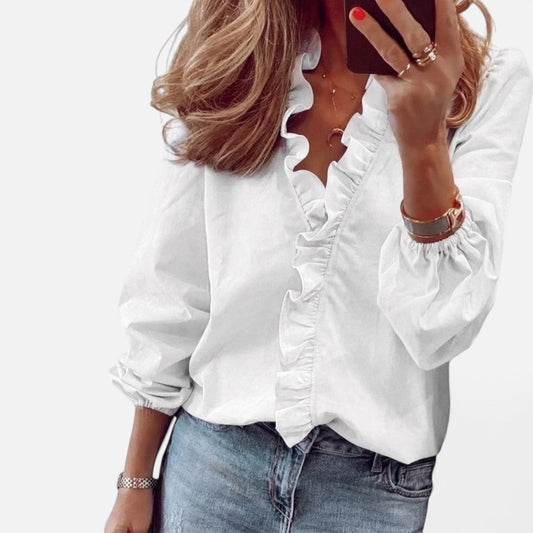 Duvrier | Women's Feminine Blouse with Playful Ruffles