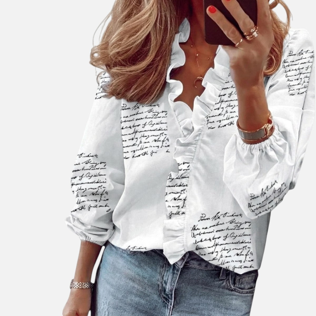 Duvrier | Women's Feminine Blouse with Playful Ruffles