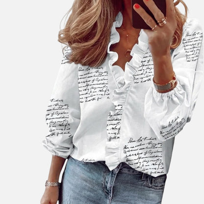 Duvrier | Women's Feminine Blouse with Playful Ruffles