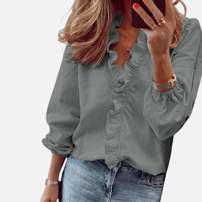 Duvrier | Women's Feminine Blouse with Playful Ruffles