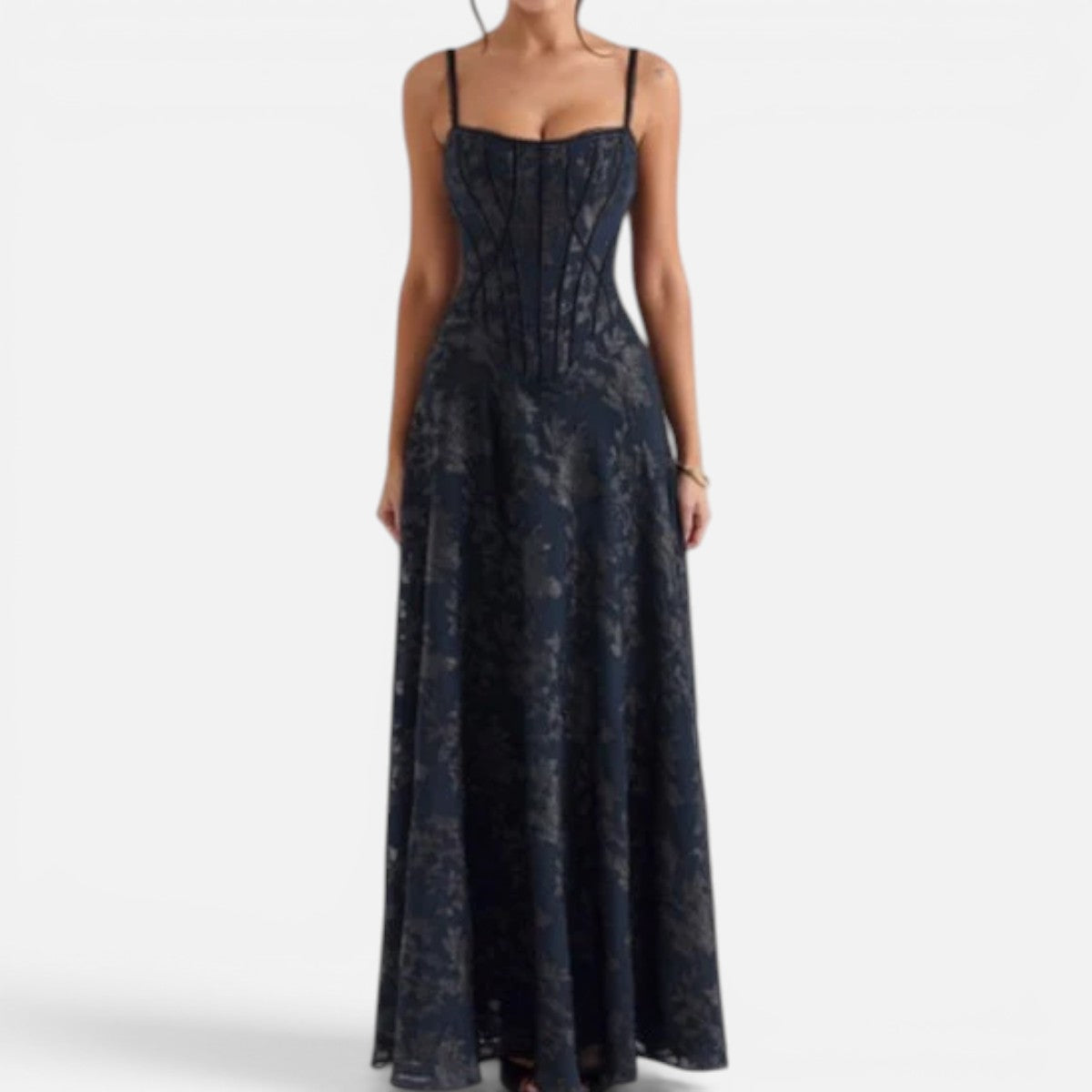 Duvrier | Women's Spaghetti Strap Chiffon Floral Formal Dress Regular price