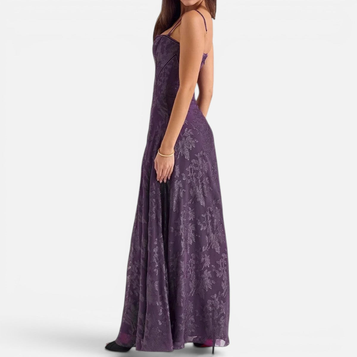 Duvrier | Women's Spaghetti Strap Chiffon Floral Formal Dress Regular price