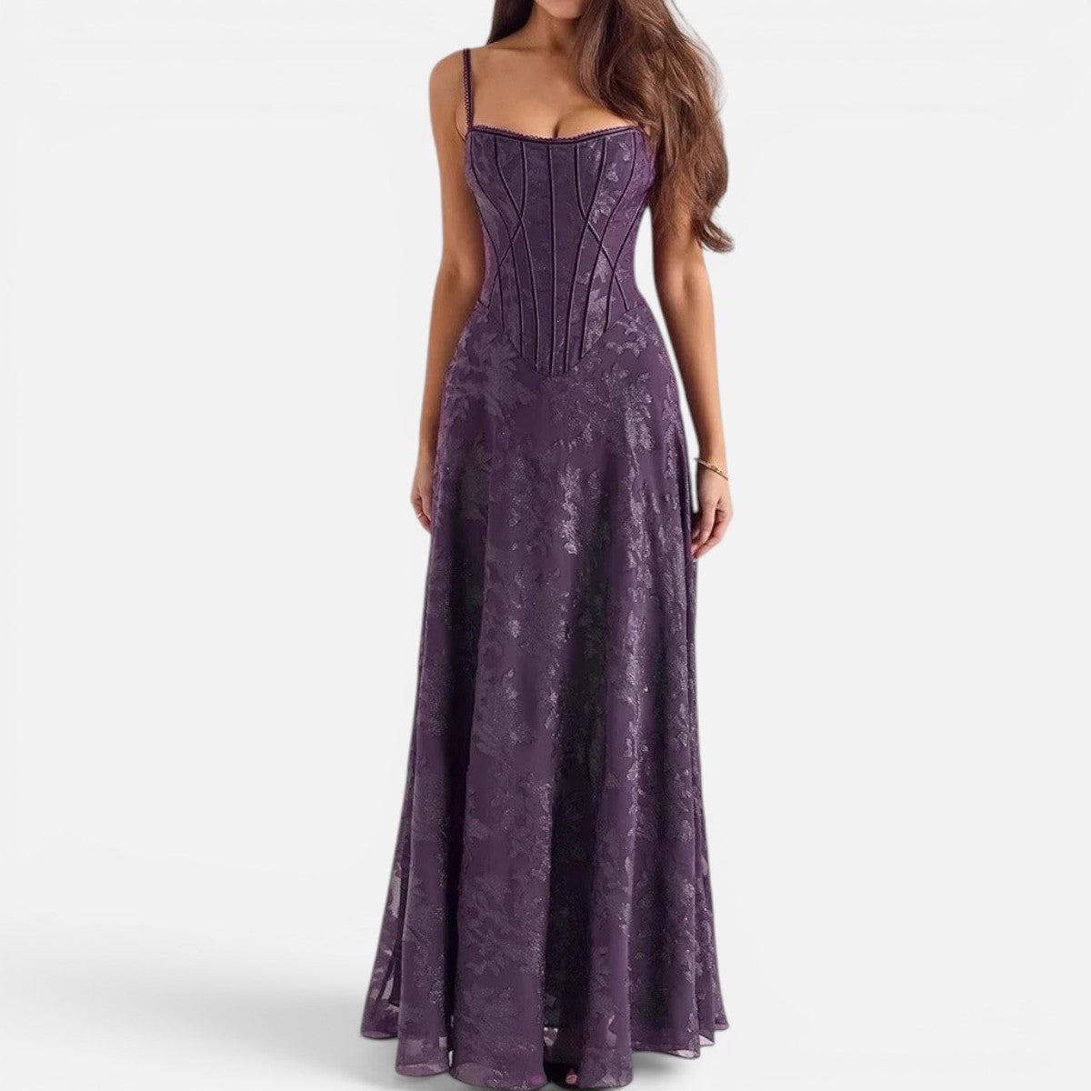 Duvrier | Women's Spaghetti Strap Chiffon Floral Formal Dress Regular price