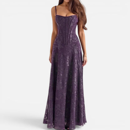 Duvrier | Women's Spaghetti Strap Chiffon Floral Formal Dress Regular price