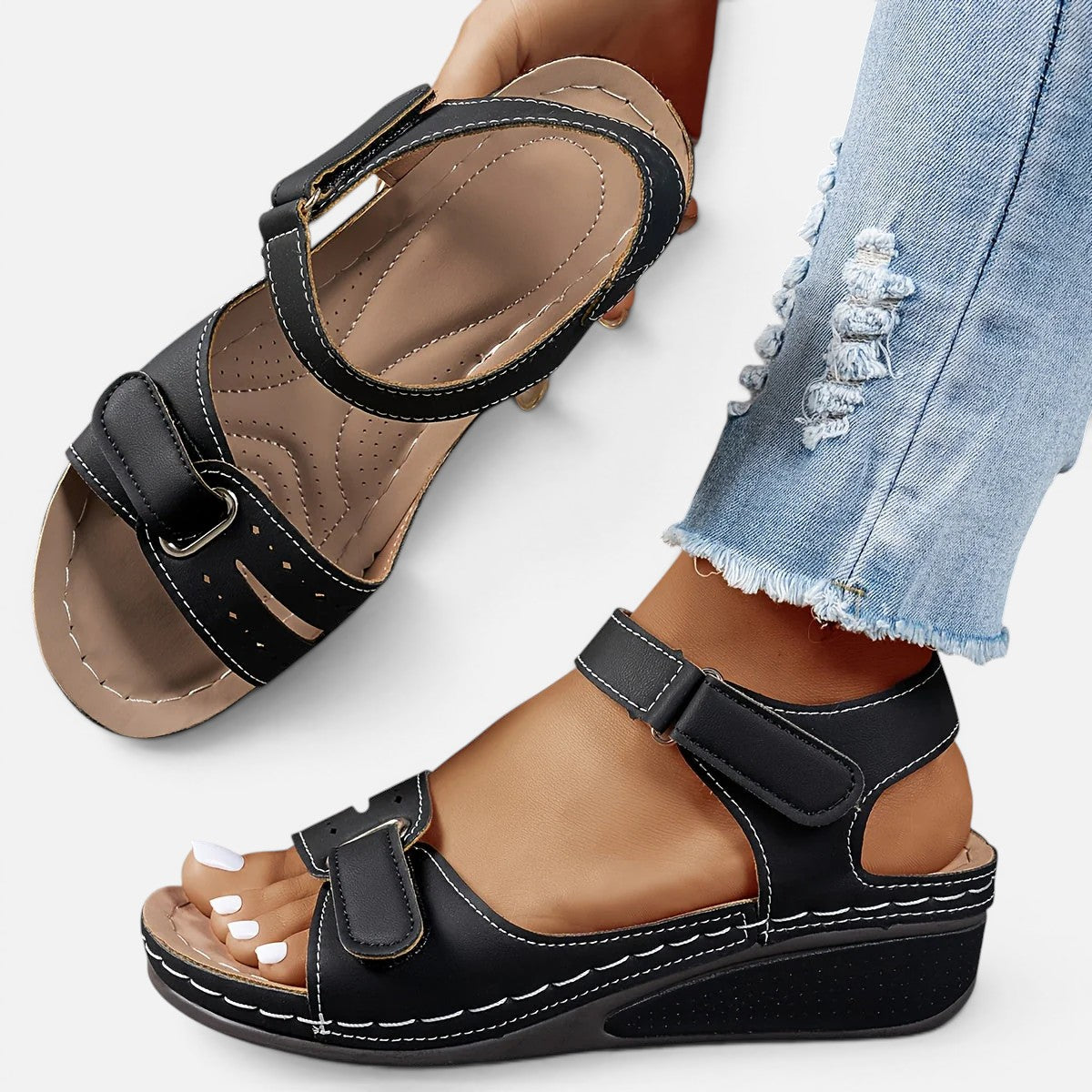 Duvrier | Women's Comfort Sandals with Adjustable Straps and Cushioned Insoles