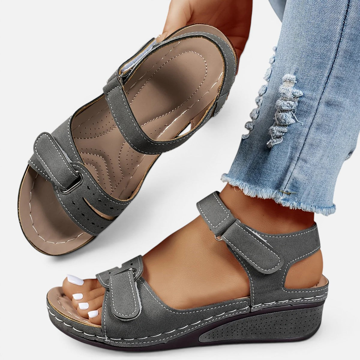 Duvrier | Women's Comfort Sandals with Adjustable Straps and Cushioned Insoles